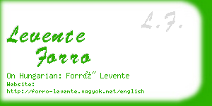 levente forro business card